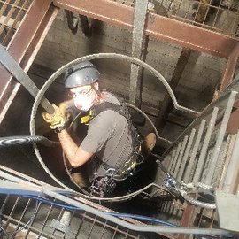 a man down a confined space hole