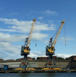 two industrial cranes 